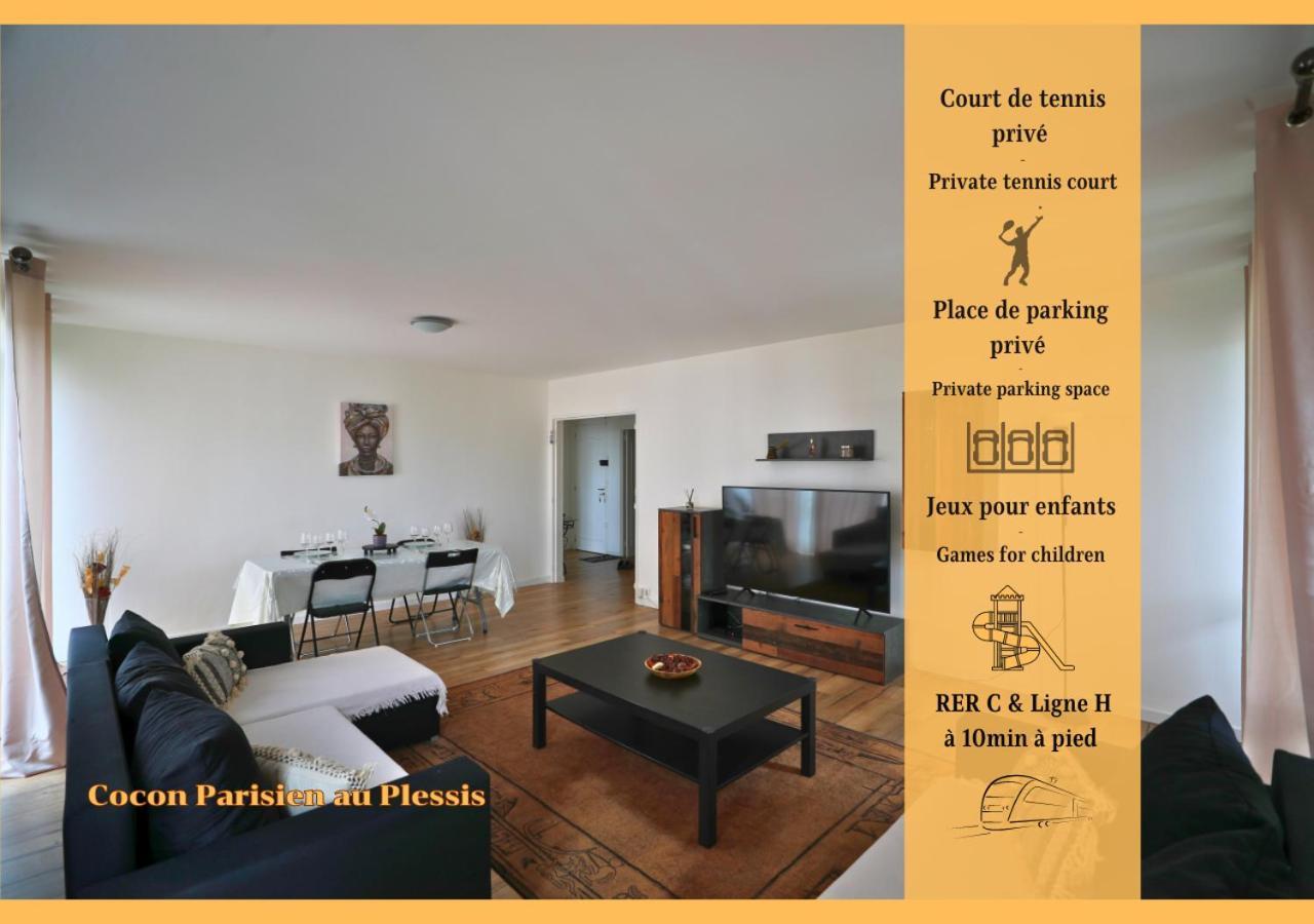 Apartmán Cocon Parisien Au Plessis - Court De Tennis Prive Le Plessis-Bouchard Exteriér fotografie